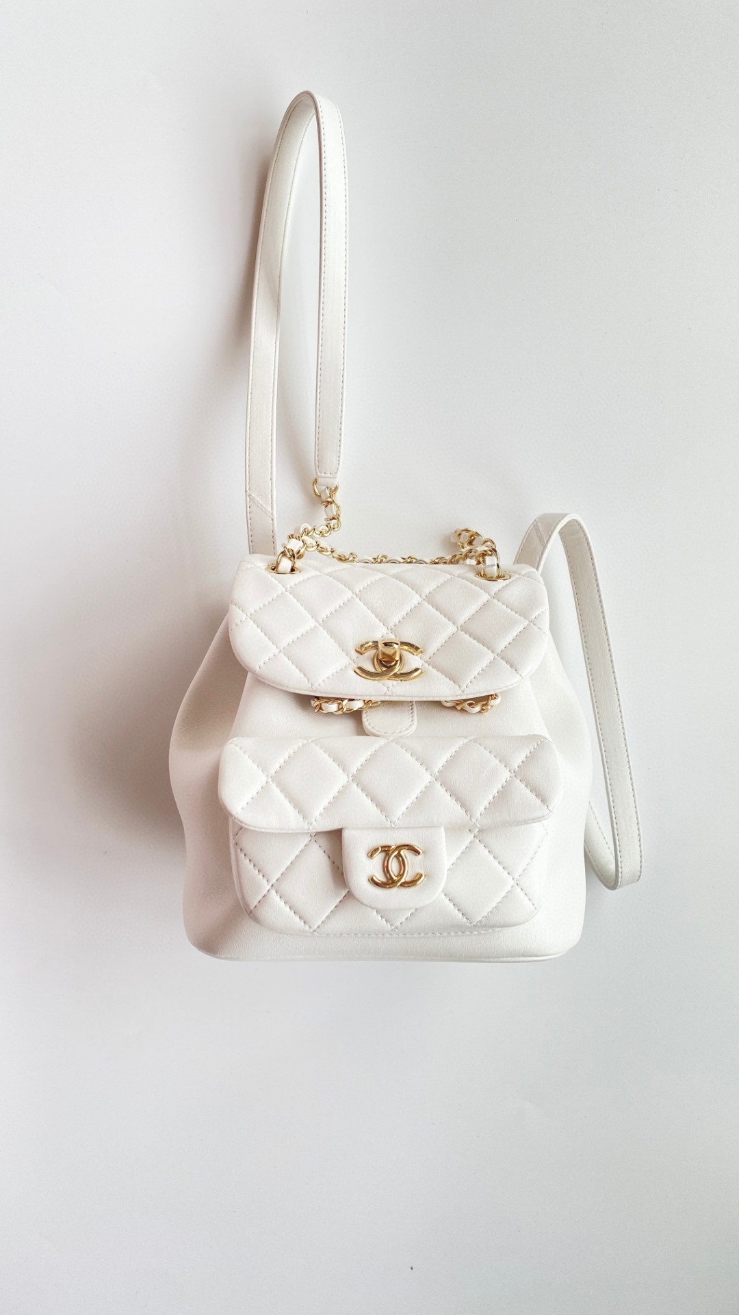 Chanel Duma backpack white leather