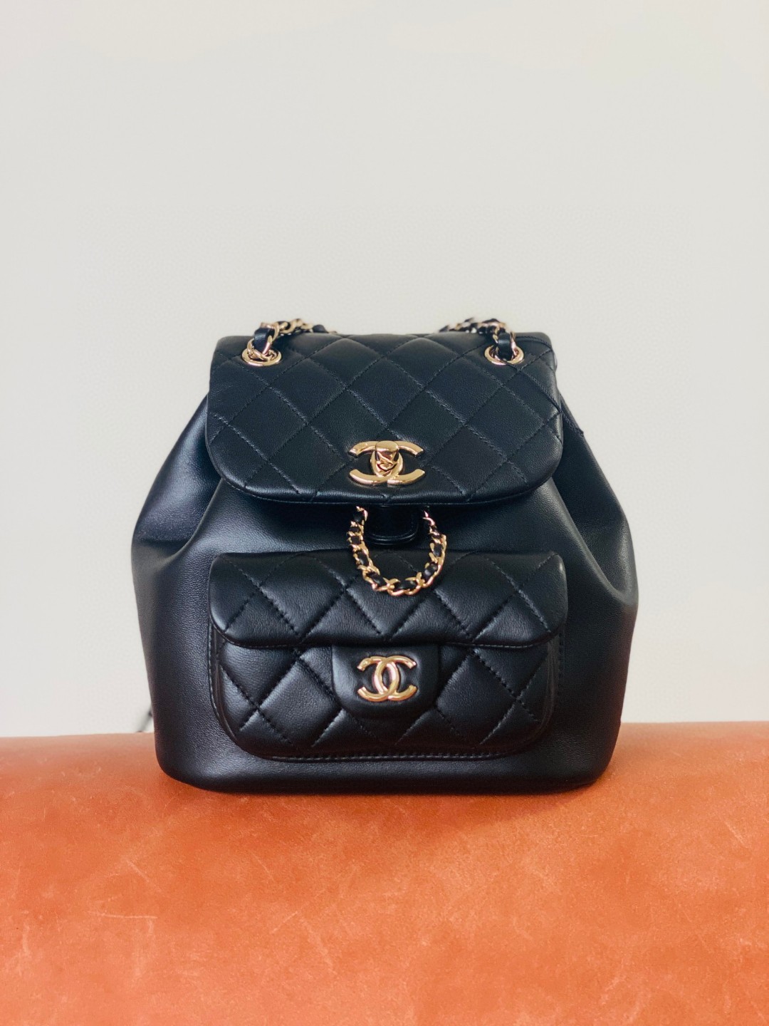 Chanel Duma backpack black leather