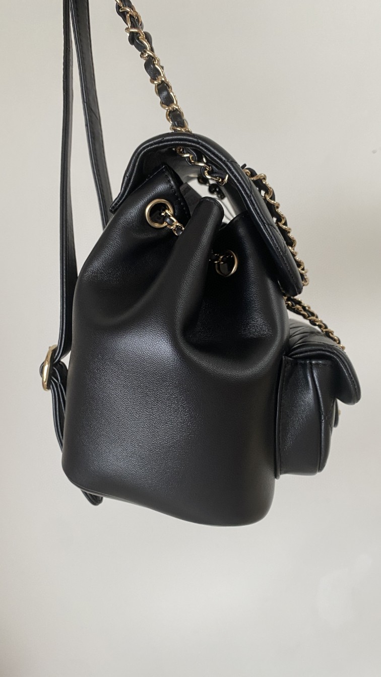 Chanel Duma backpack black leather