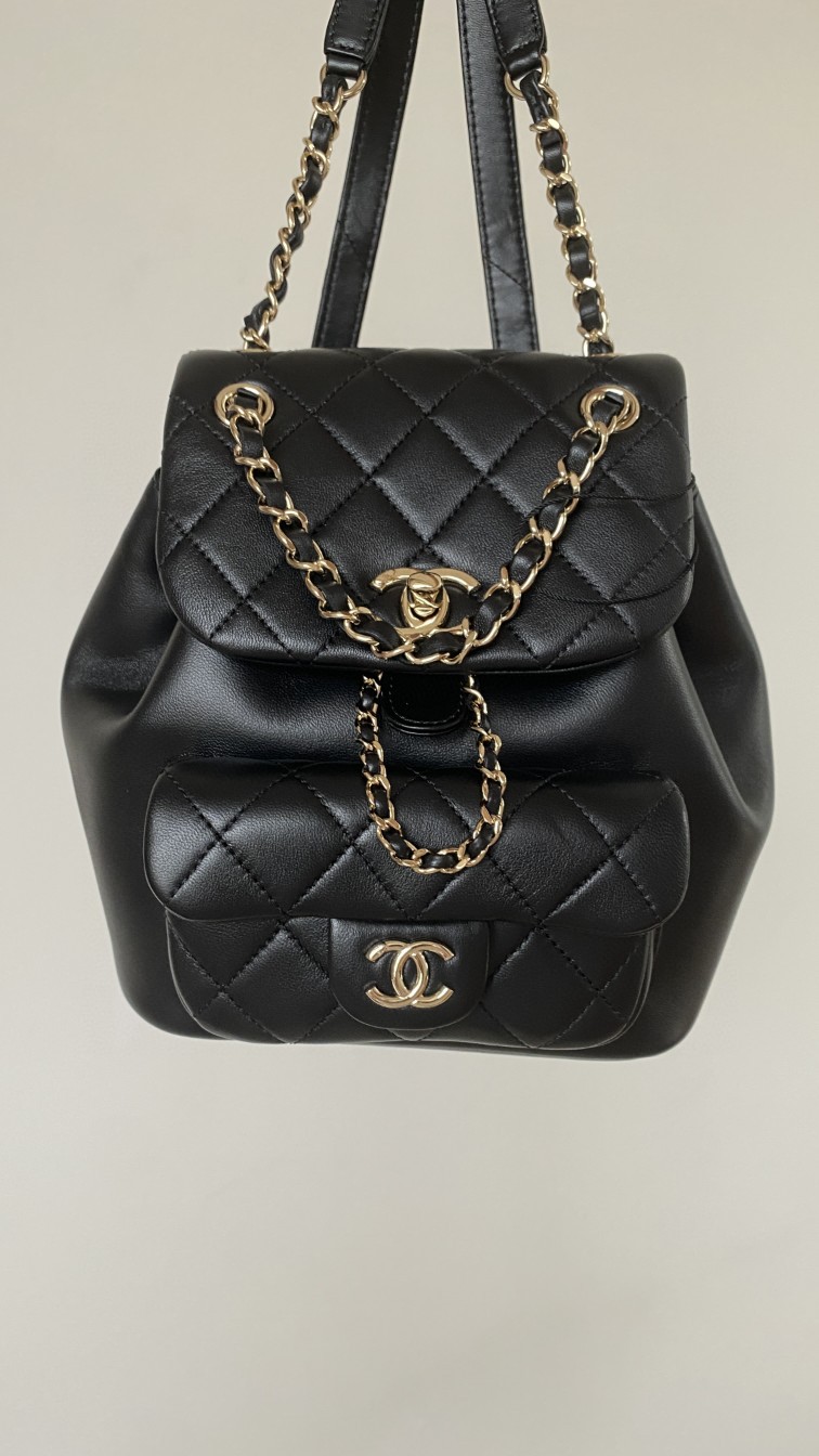 Chanel Duma backpack black leather