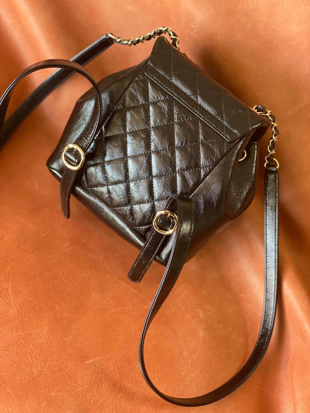Chanel Duma backpack black leather
