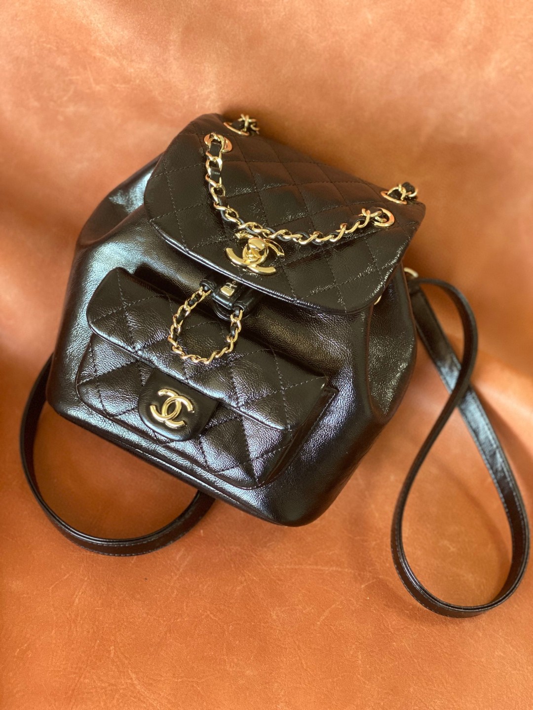 Chanel Duma backpack black leather