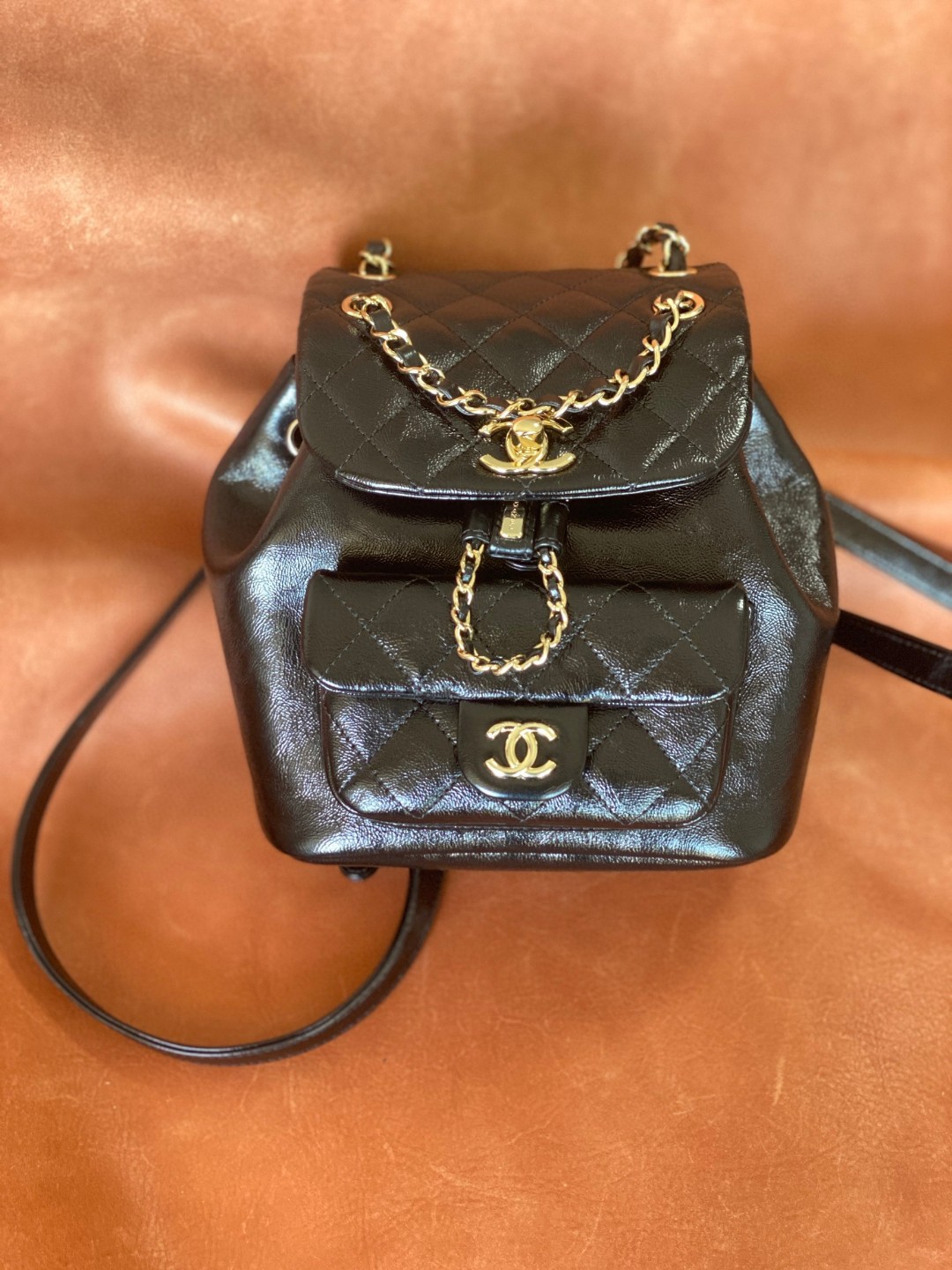 Chanel Duma backpack black leather