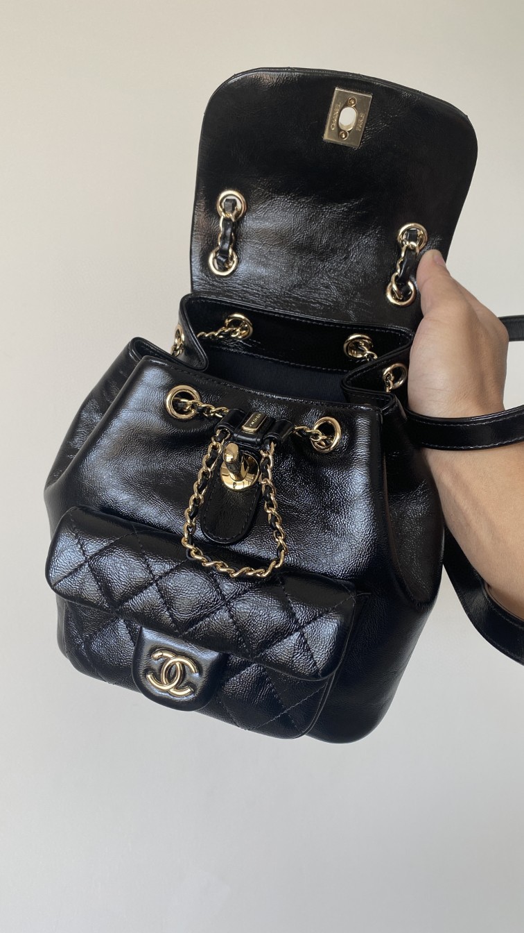 Chanel Duma backpack black leather
