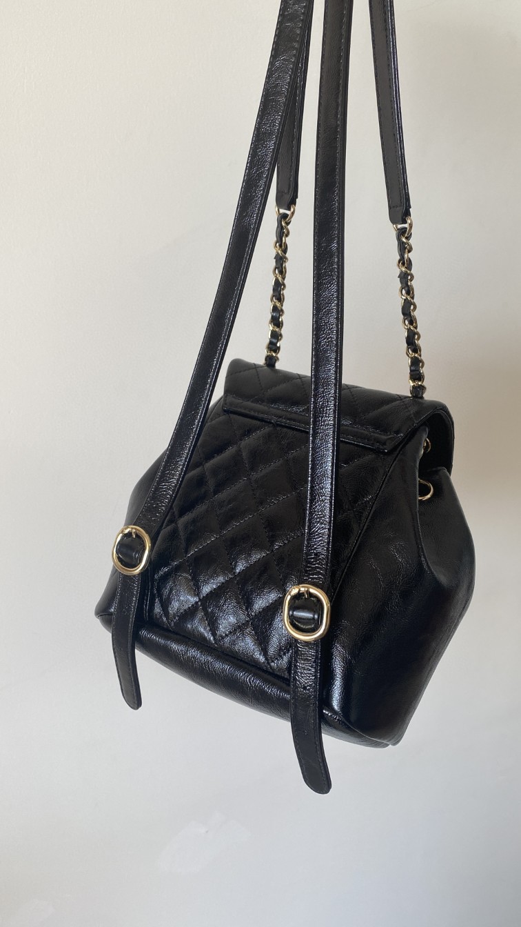 Chanel Duma backpack black leather