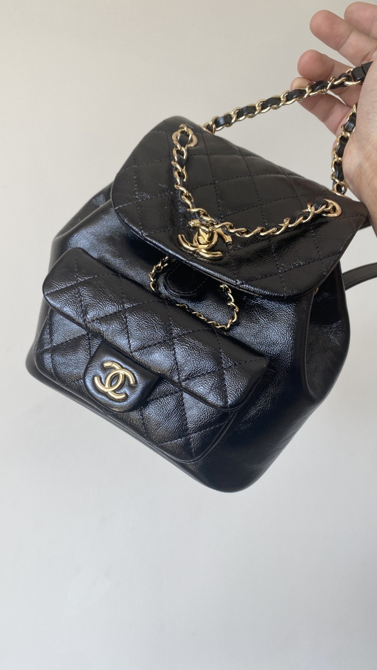 Chanel Duma backpack black leather
