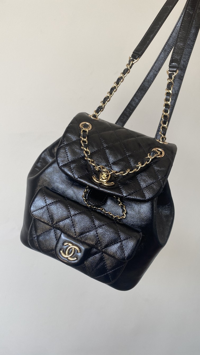 Chanel Duma backpack black leather