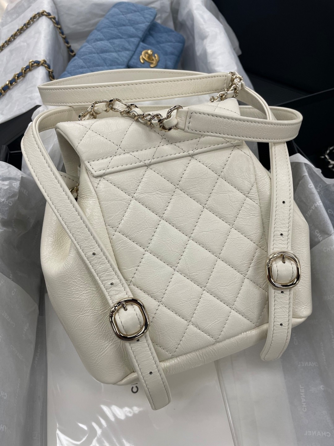Chanel Duma backpack white leather