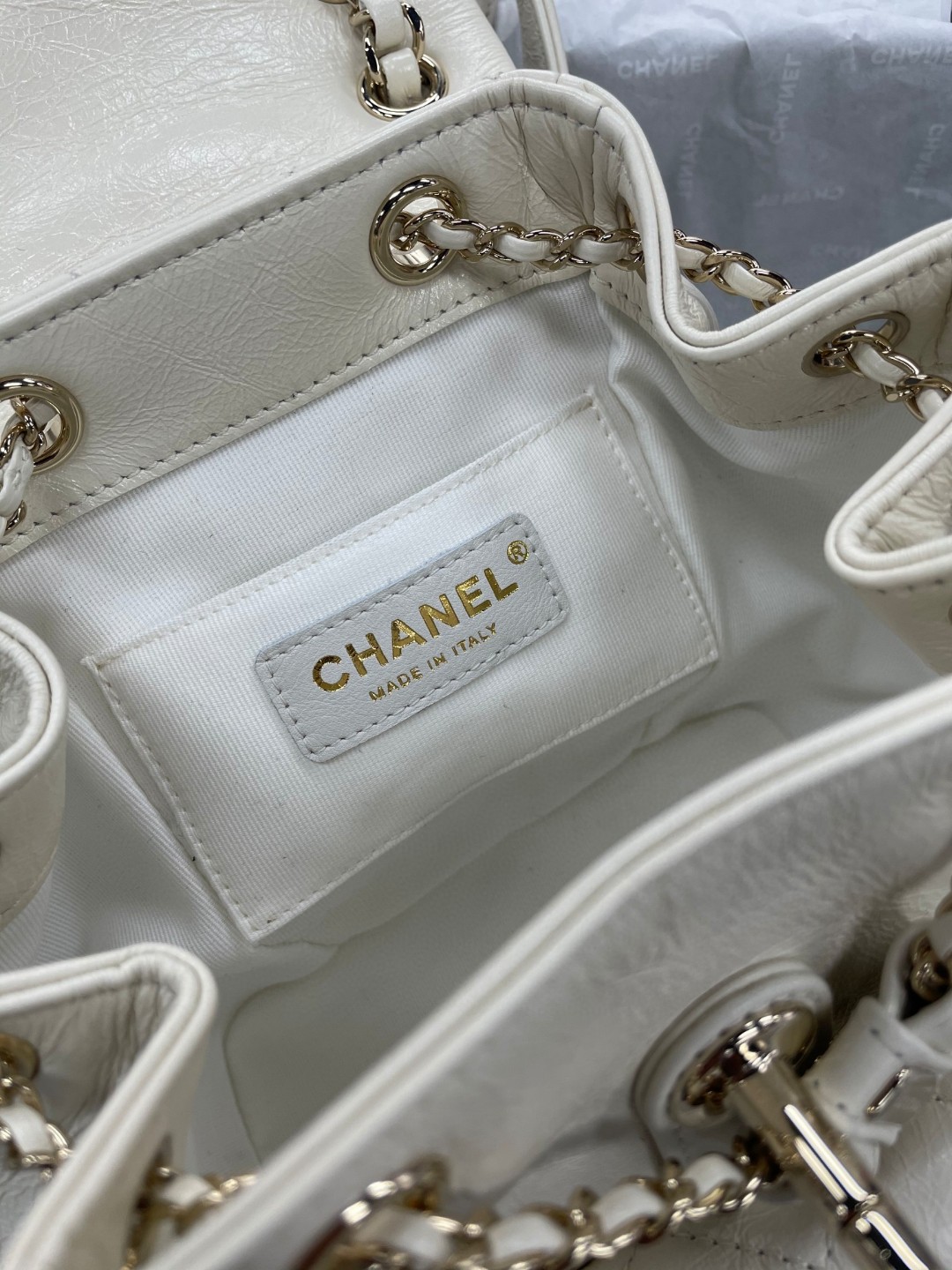 Chanel Duma backpack white leather
