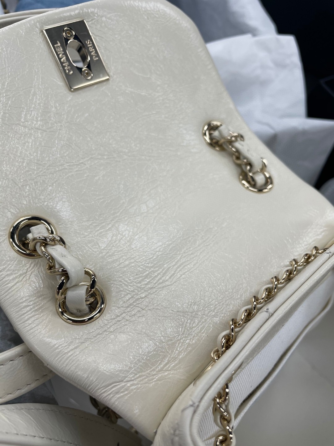 Chanel Duma backpack white leather