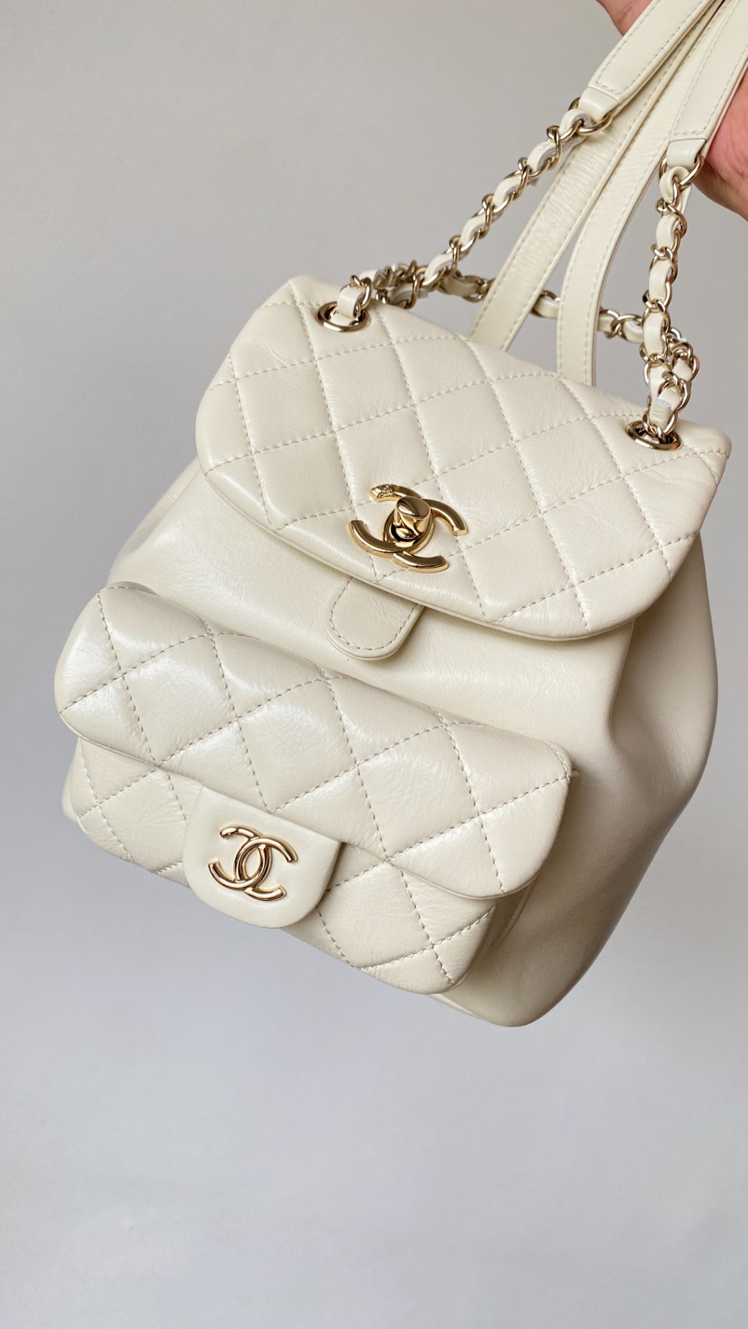 Chanel Duma backpack white leather