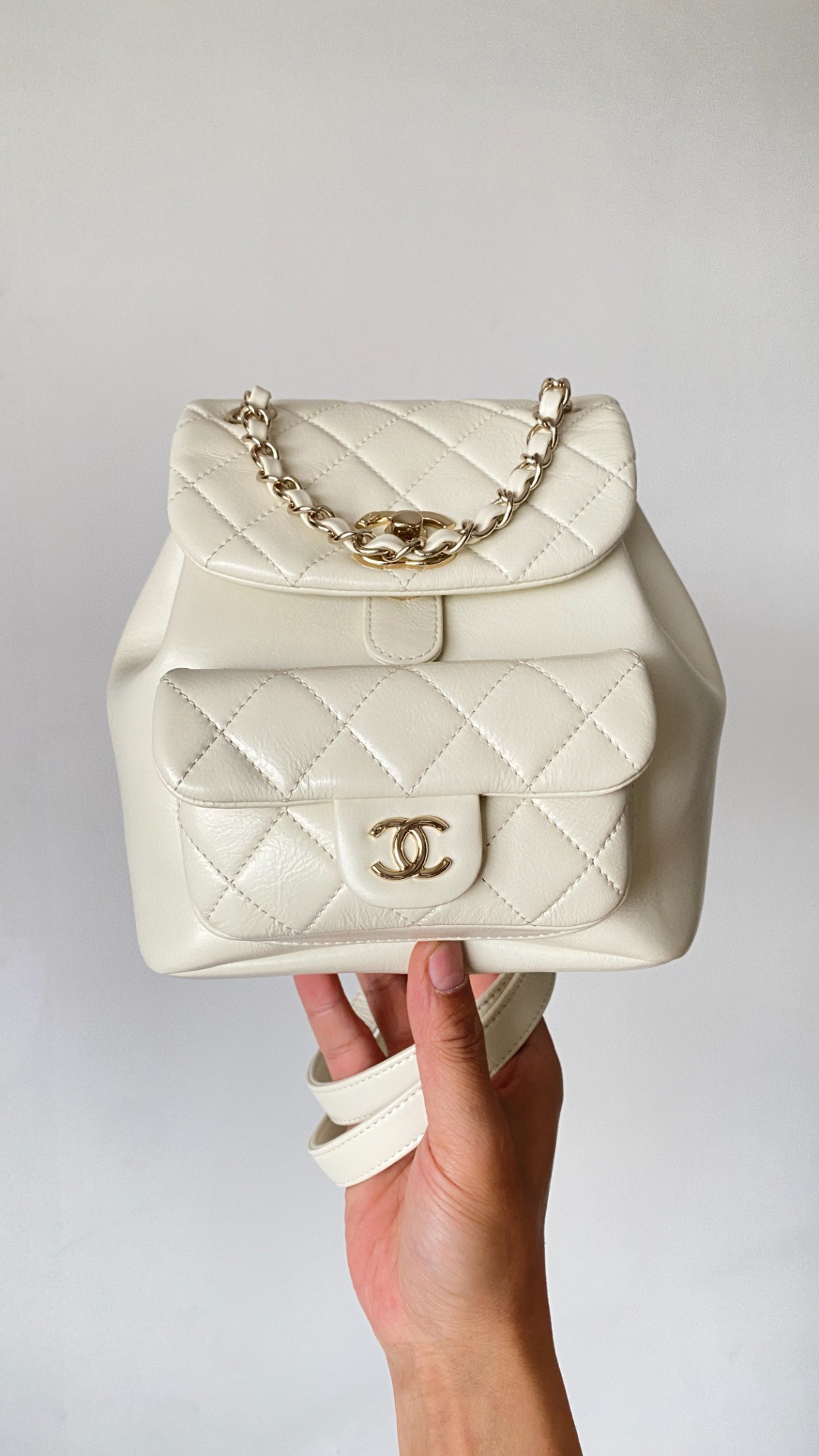 Chanel Duma backpack white leather
