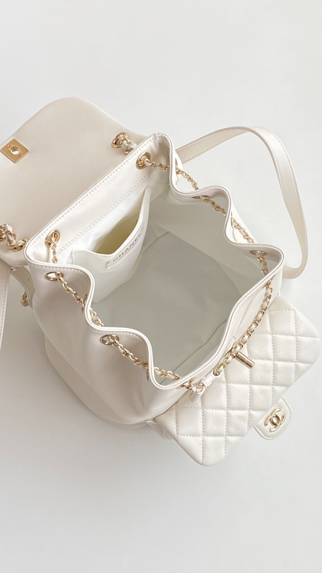 Chanel Duma backpack white leather