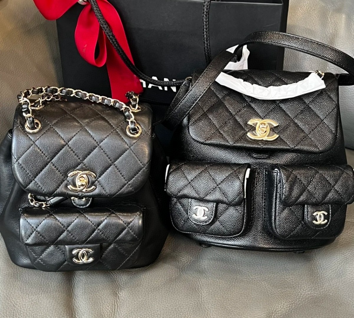 Chanel Duma backpack black leather
