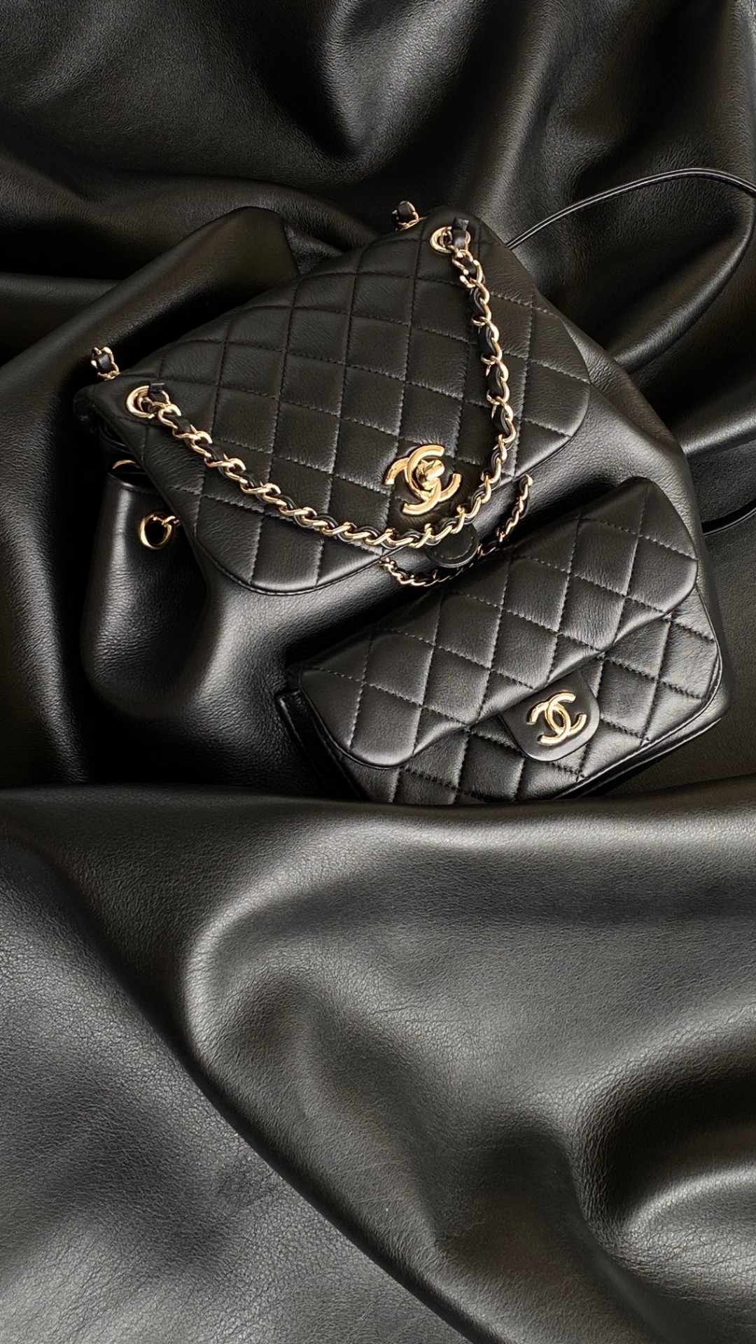 Chanel Duma backpack black leather