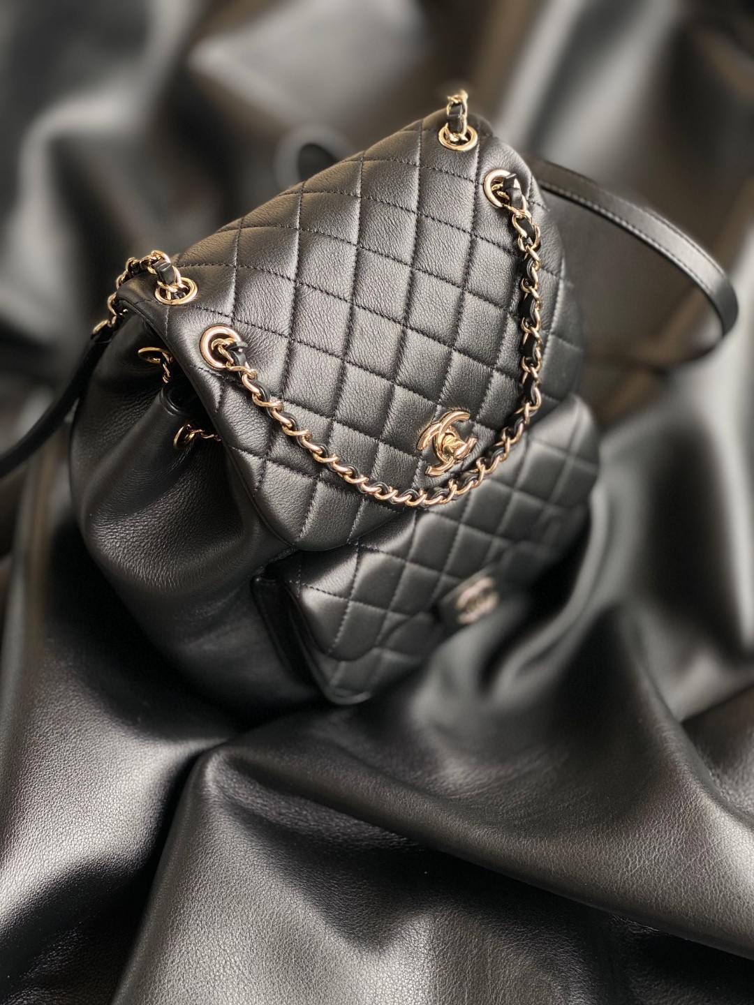 Chanel Duma backpack black leather