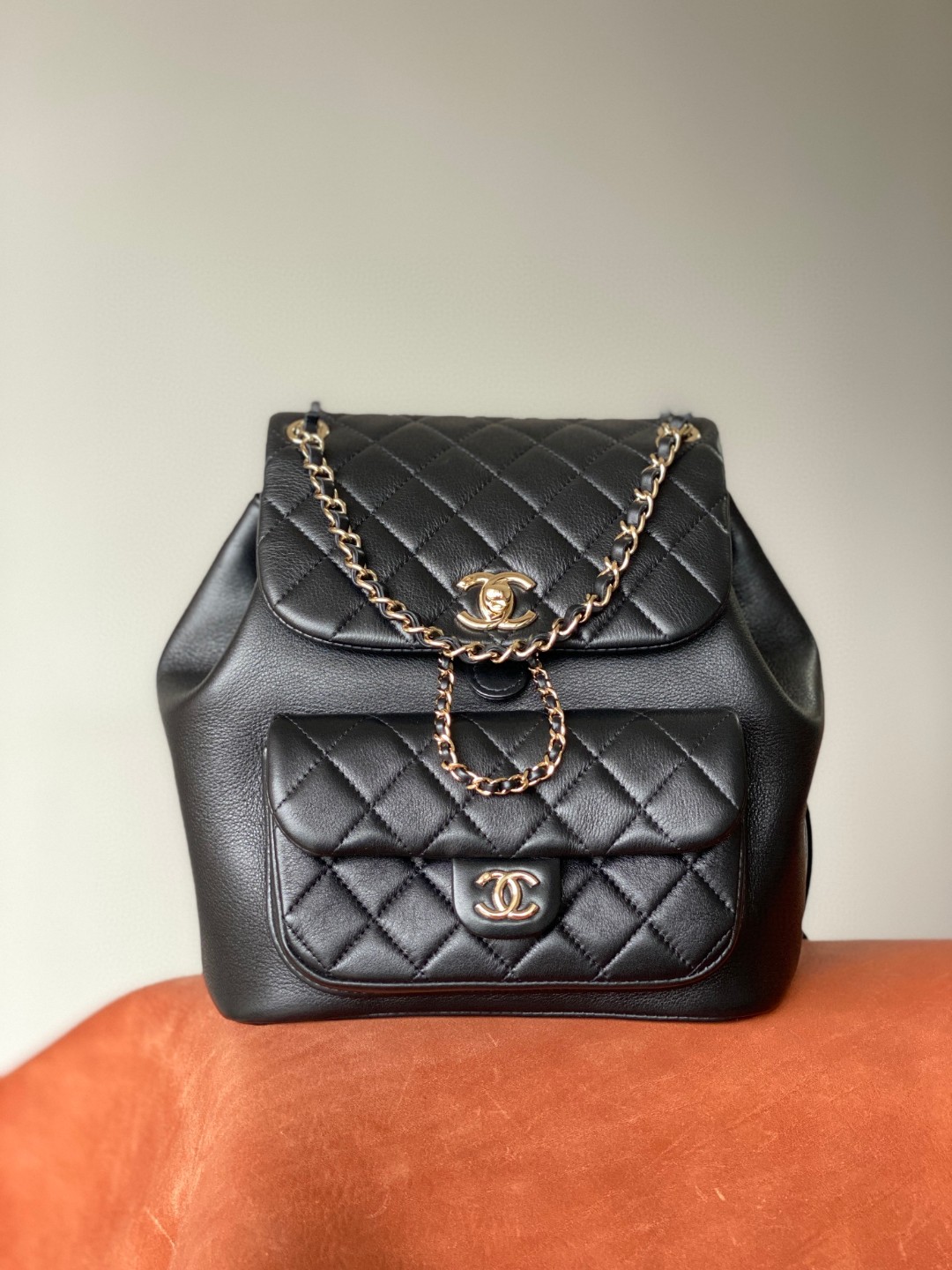Chanel Duma backpack black leather