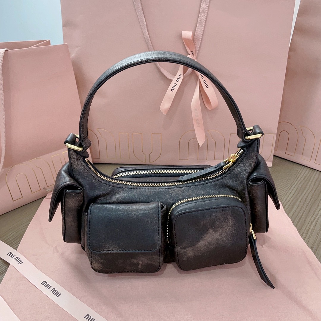 Miu Miu sand/coffee Nappa leather Pocket bag 5BC146_2F8T_F0V6L_V_OOO