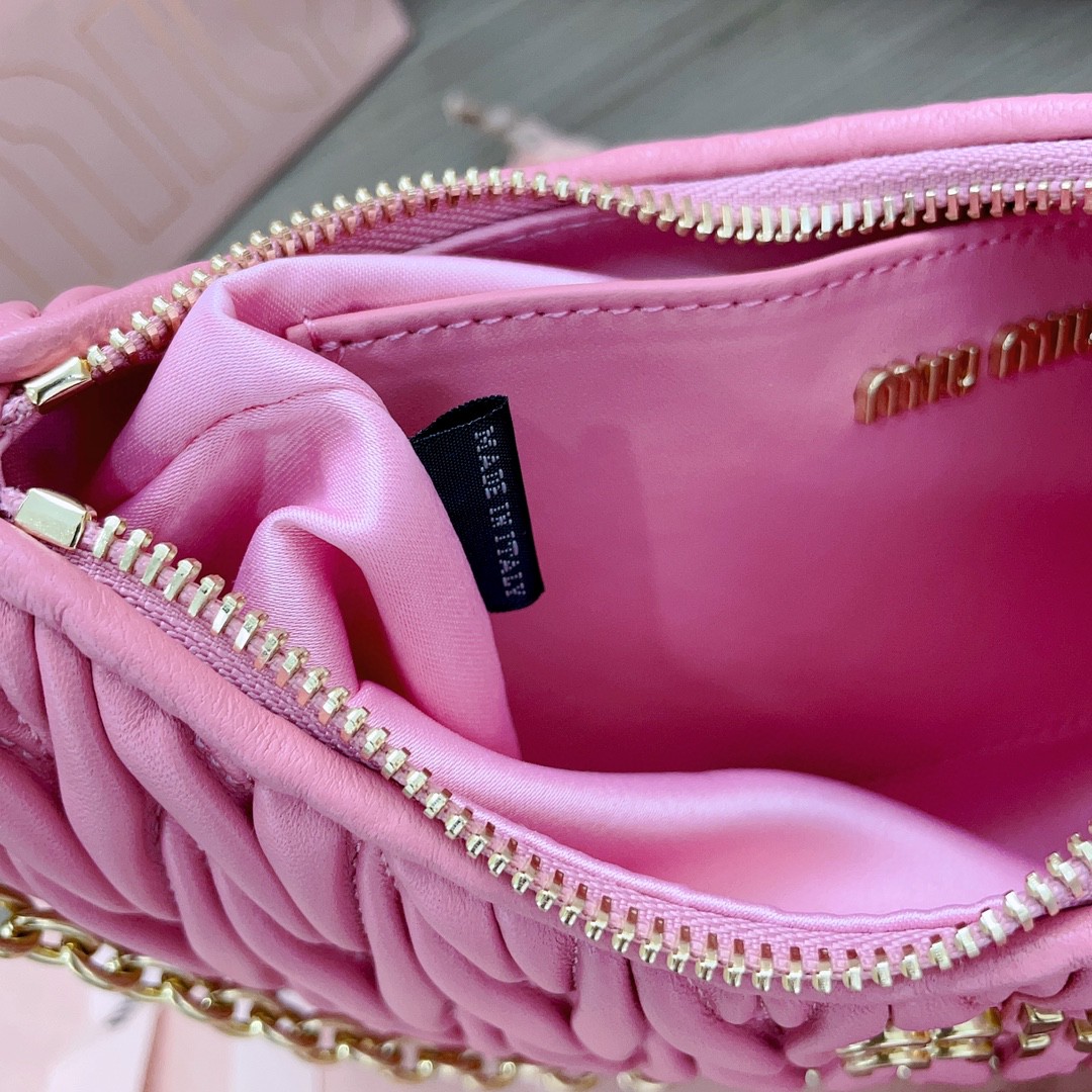 Miu Miu Begonia Pink Matelassé Nappa Leather Shoulder Bag 5BH211_N88_F0638_V_TWO