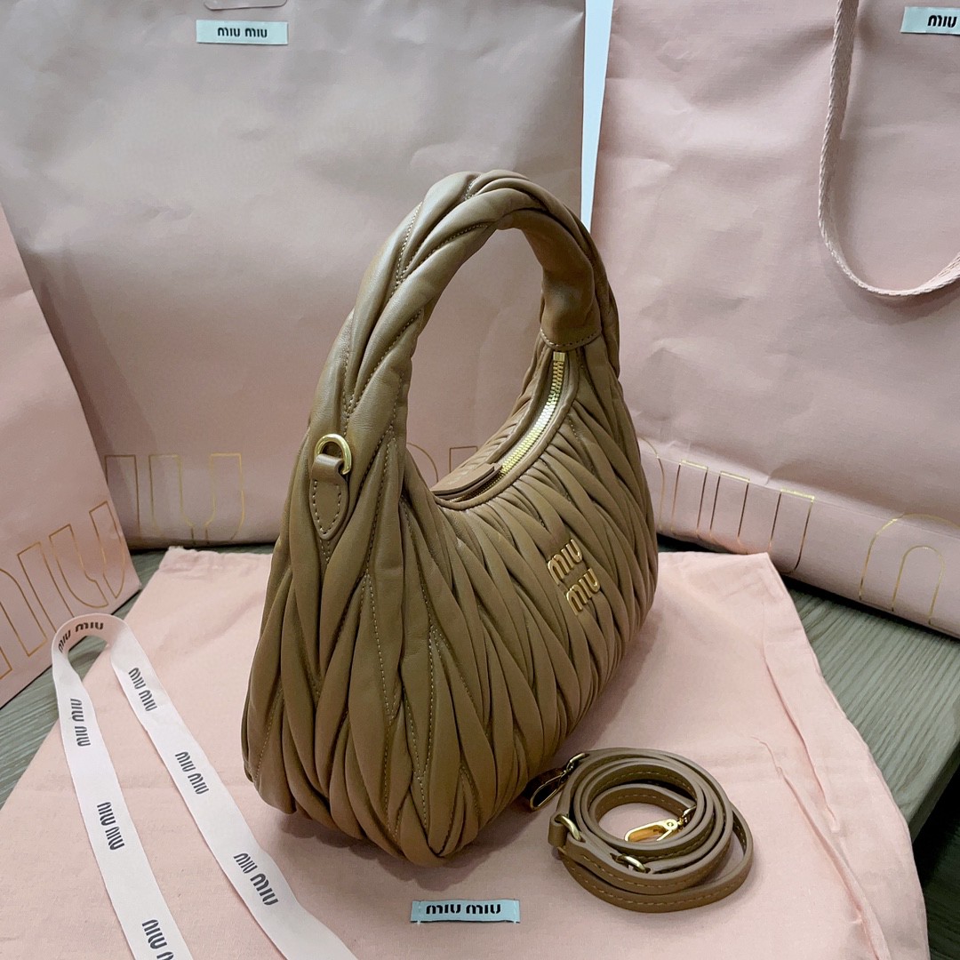 Miu Miu Wander matelassé nappa leather hobo bag cognac 5BC153_N88_F0046_V_OOO