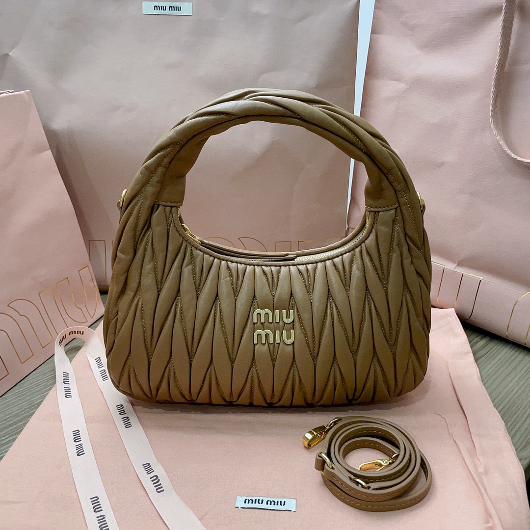 Miu Miu Wander matelassé nappa leather hobo bag cognac 5BC153_N88_F0046_V_OOO