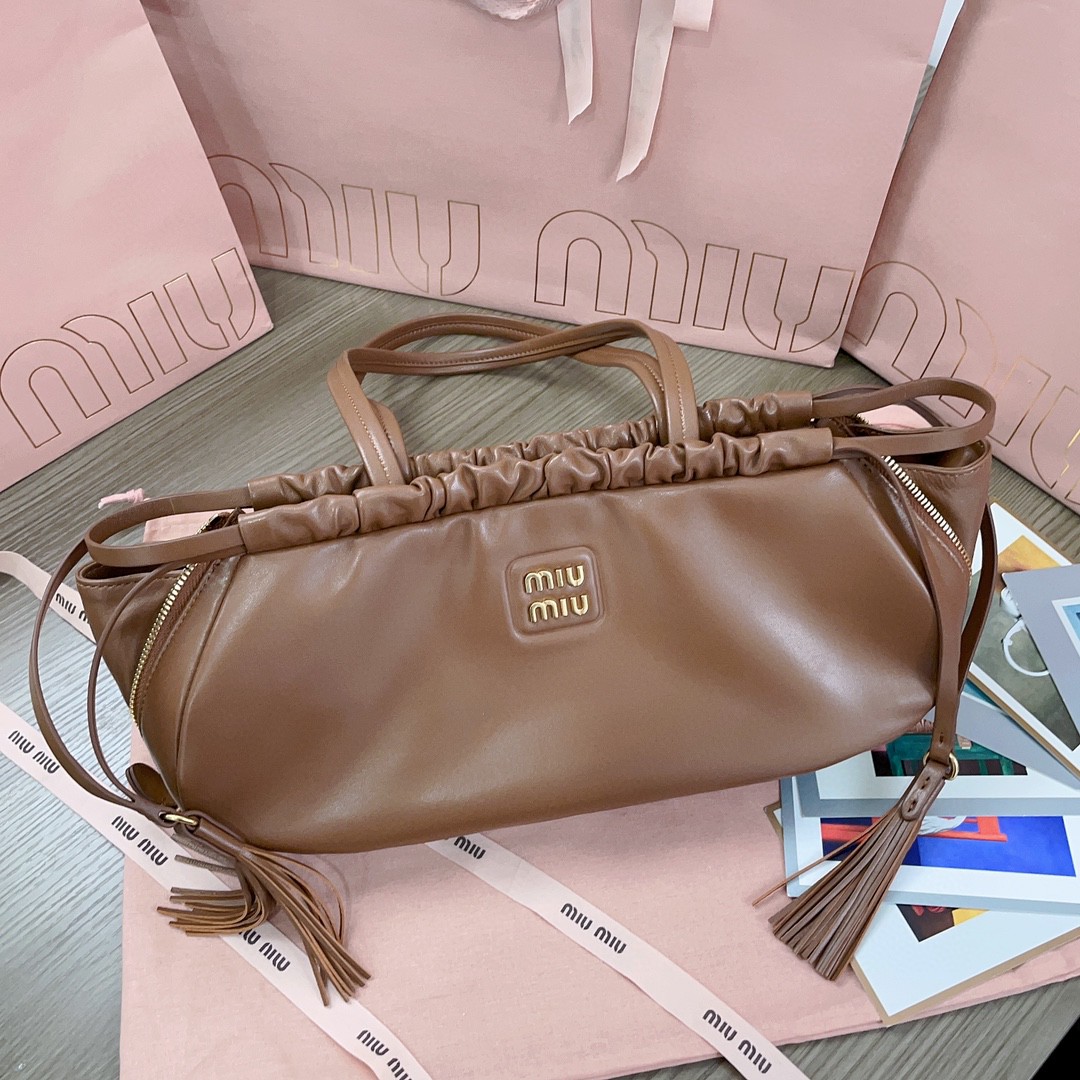 Miu Miu 5BG287 nappa leather bag cognac m1 Sao chép