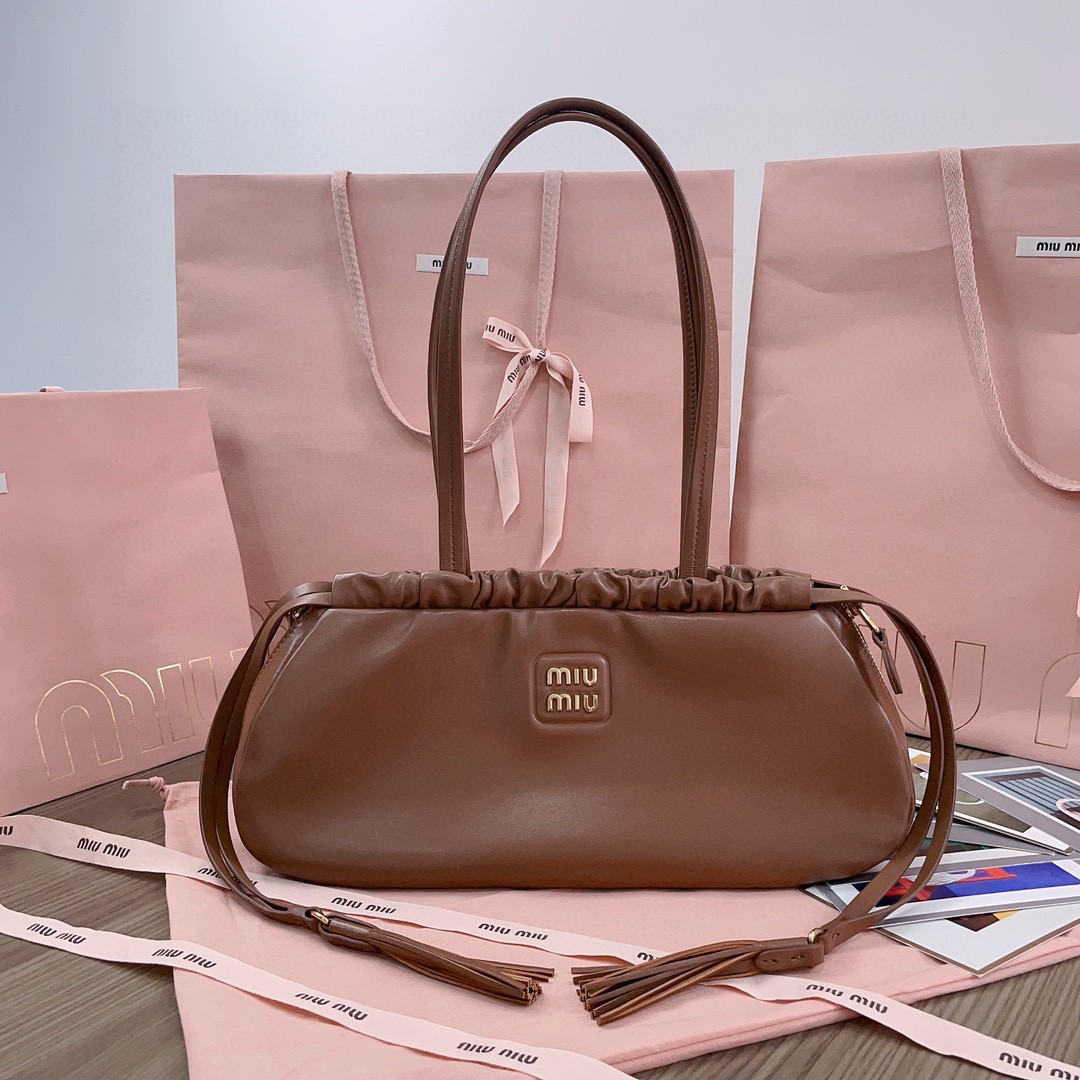 Miu Miu 5BG287 nappa leather bag cognac m1 Sao chép
