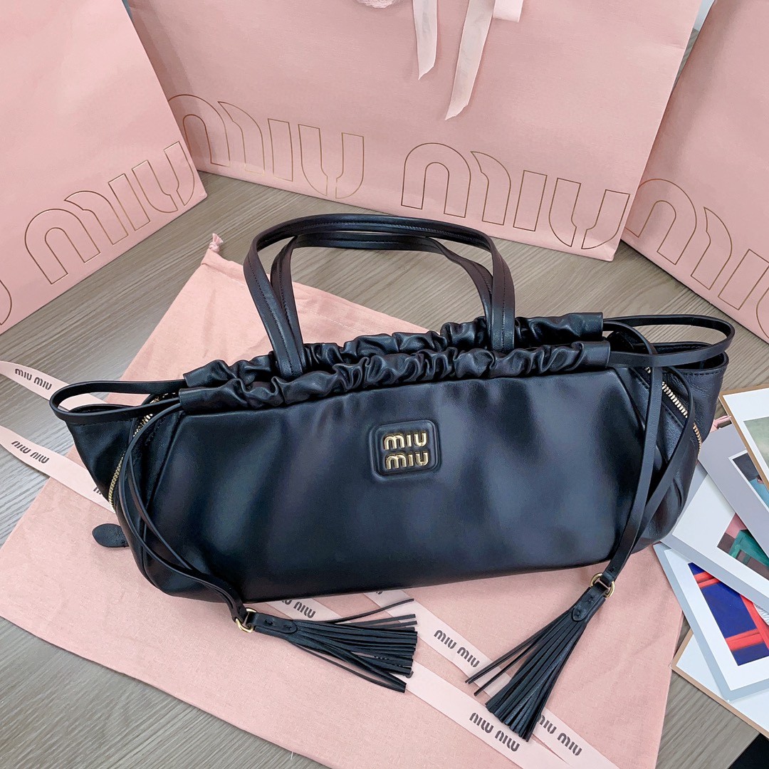 Miu Miu 5BG287 nappa leather bag black m1