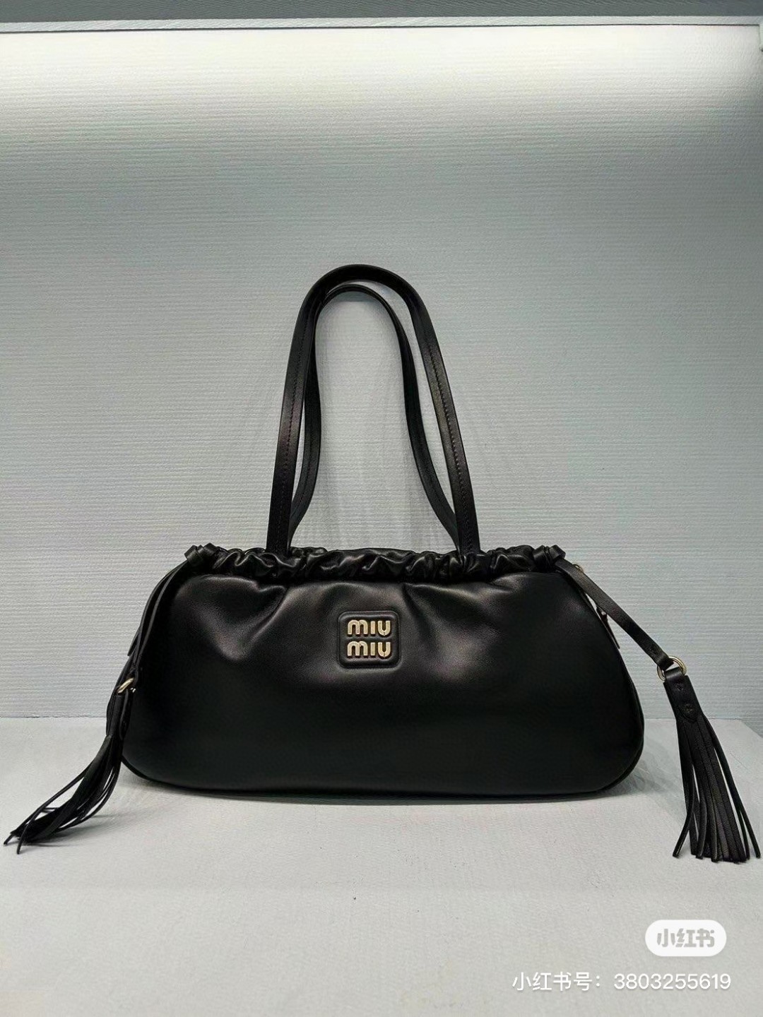 Miu Miu 5BG287 nappa leather bag black m1
