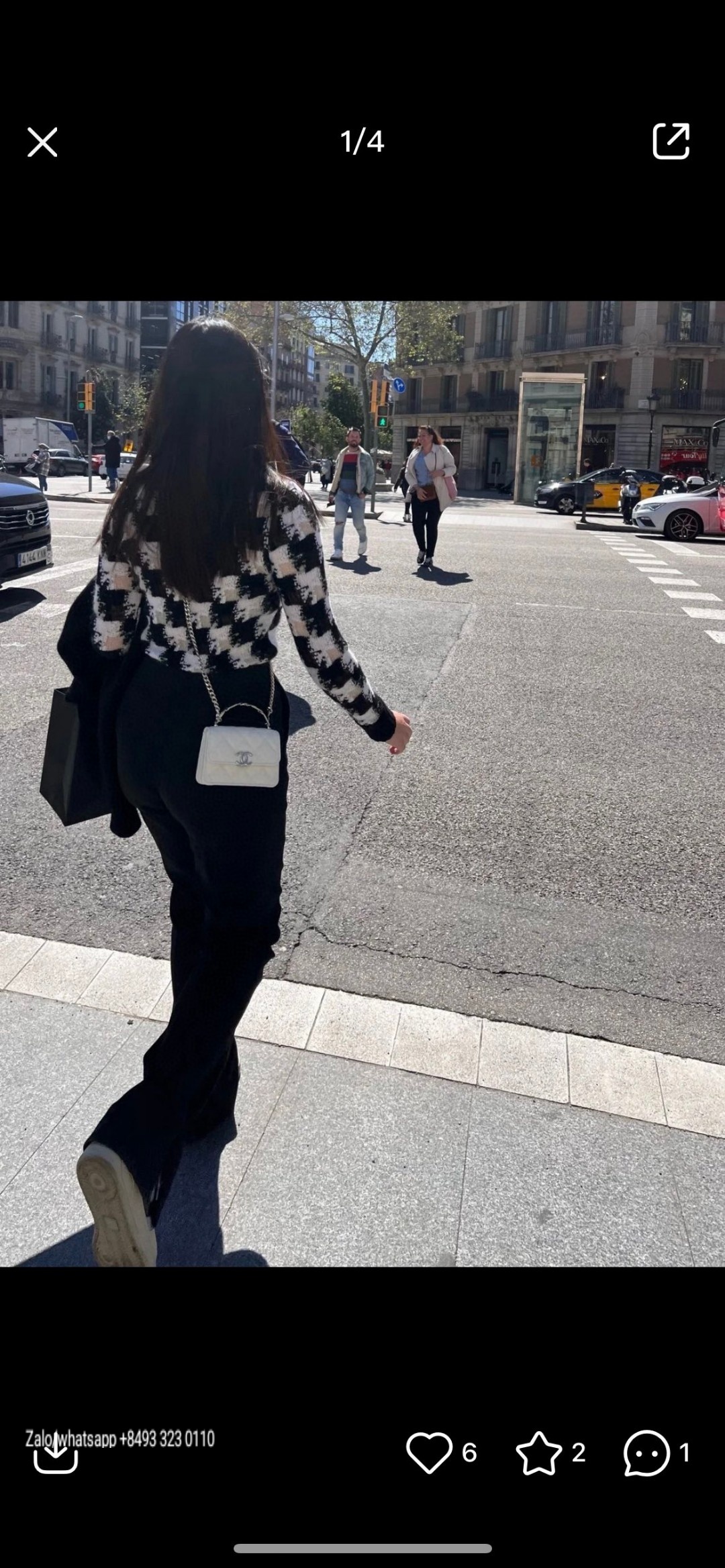 CHANEL 22S FLAP BAG WITH TOP HANDLE Grained calfskin dark-Tone Metal White/black