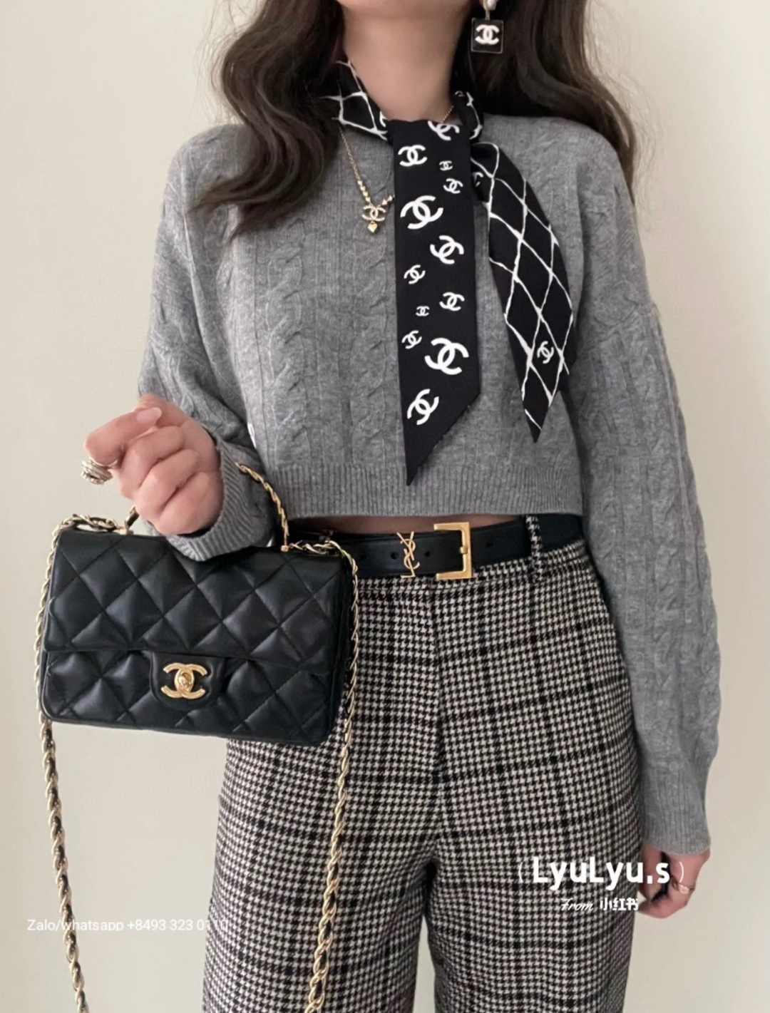 CHANEL MINI FLAP BAG WITH TOP HANDLE Shiny Lambskin Gold-Tone Metal Black