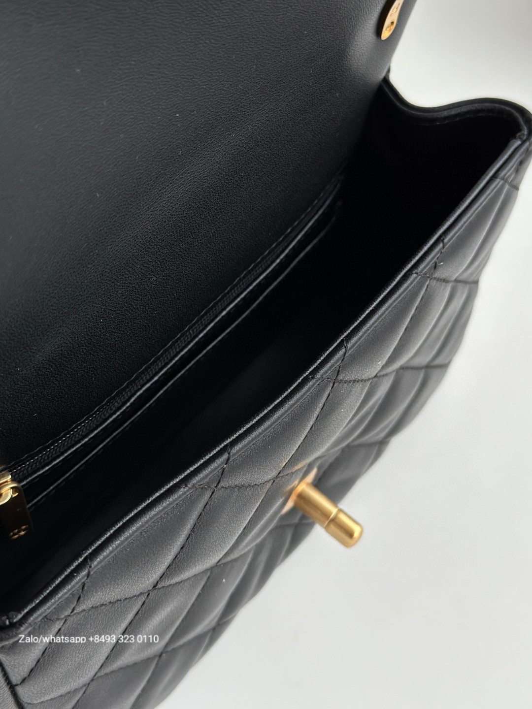 CHANEL Small FLAP BAG WITH TOP HANDLE Shiny Lambskin, Imitation Pearls & Gold-Tone Metal Black