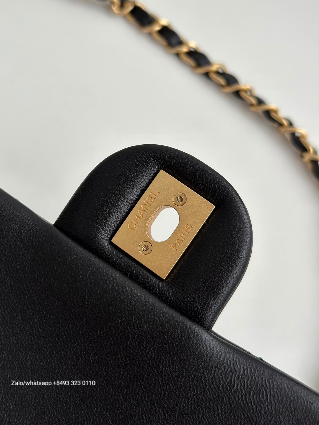 CHANEL FLAP BAG WITH TOP HANDLE Shiny Lambskin, Imitation Pearls & Gold-Tone Metal Black