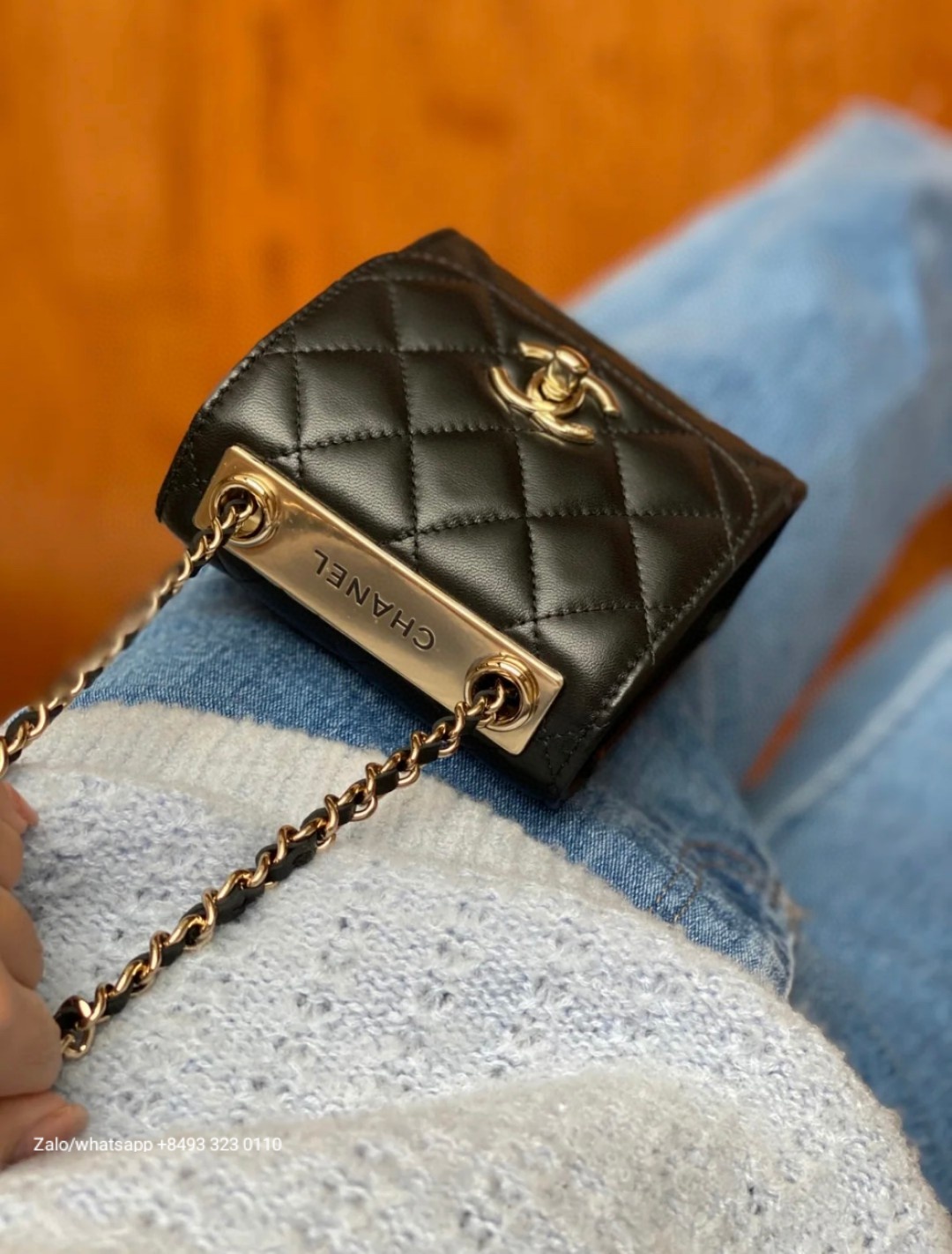 CHANEL 22B trendy CC lambskin dark-Tone Metal Black