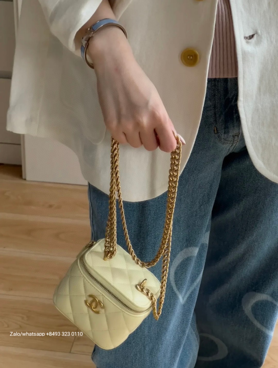 CHANEL 23S mini Lambskin Gold-Tone Metal Black /lime/pink
