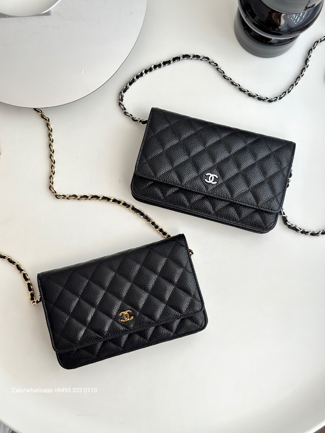 Chanel woc grained calfskin gold-Tone Metal Black