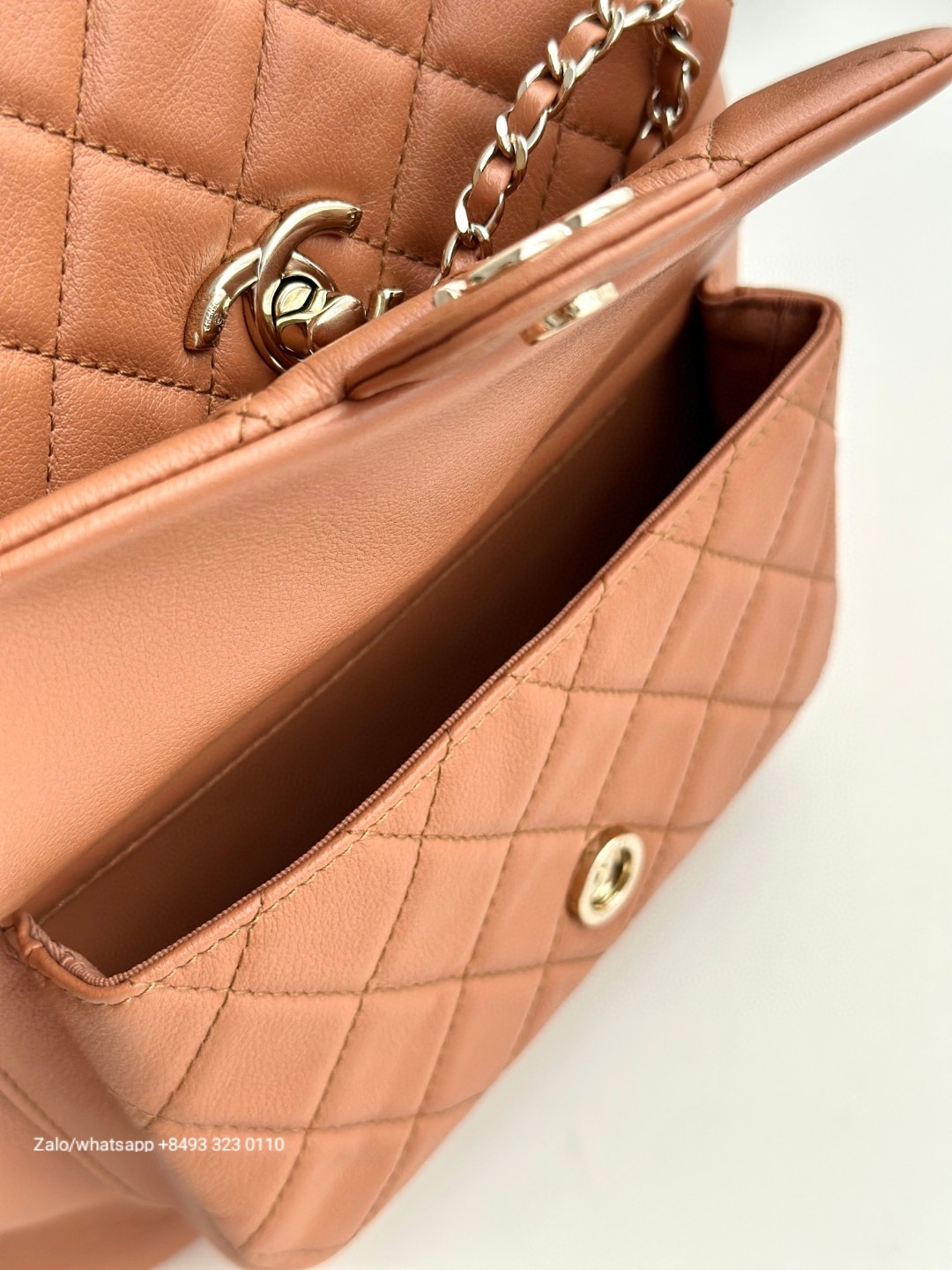 CHANEL Small Duma BACKPACK Lambskin Gold-Tone Metal beige