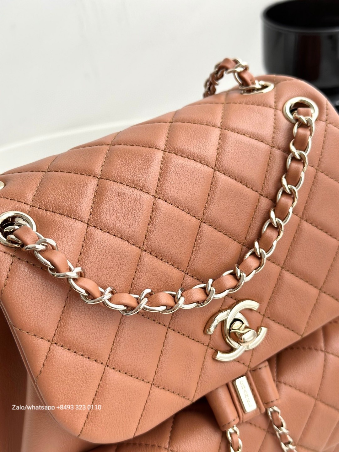 CHANEL Small Duma BACKPACK Lambskin Gold-Tone Metal beige