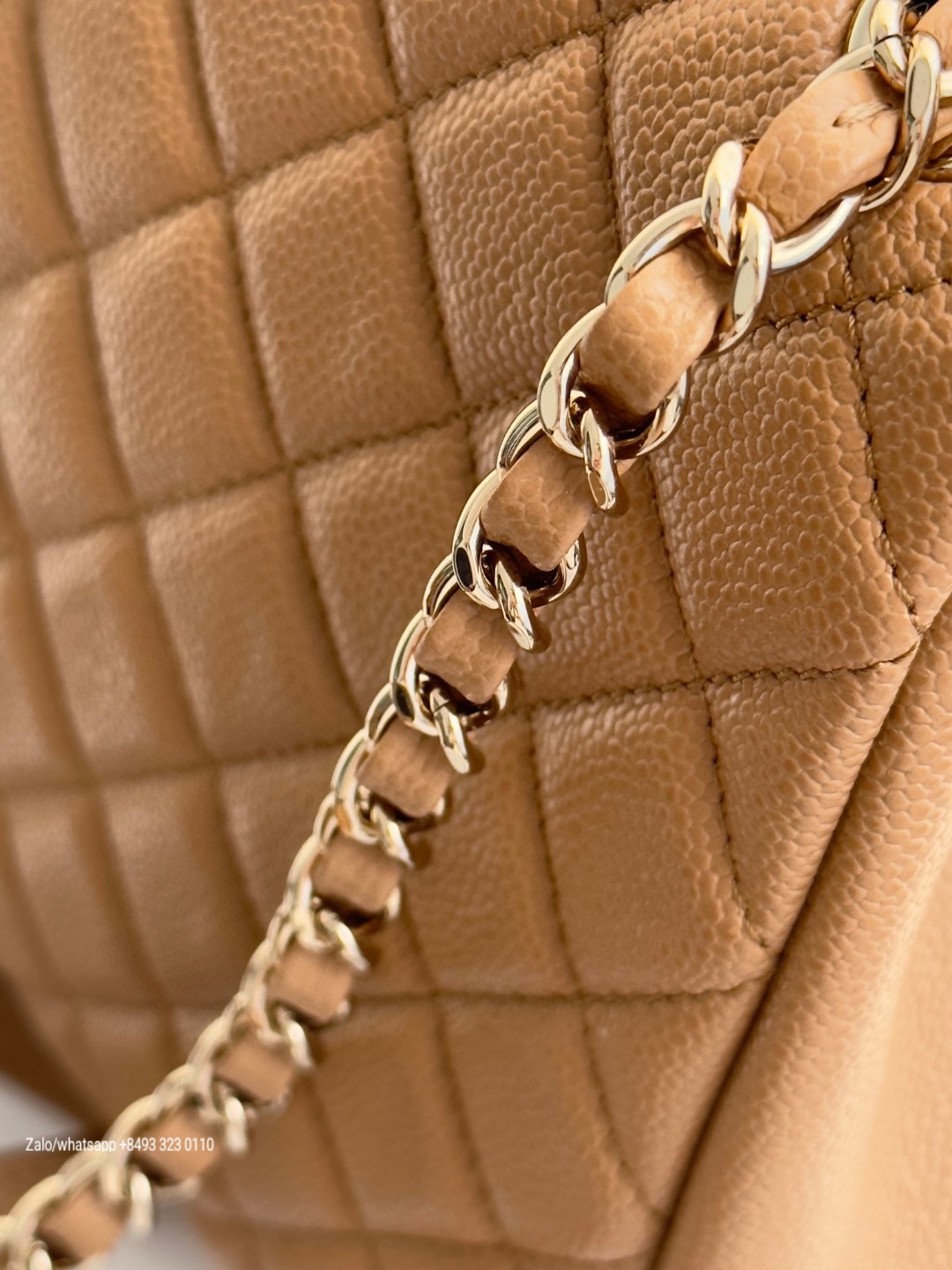 CHANEL Small BACKPACK Grained Calfskin & Gold-Tone Metal Beige AS3787