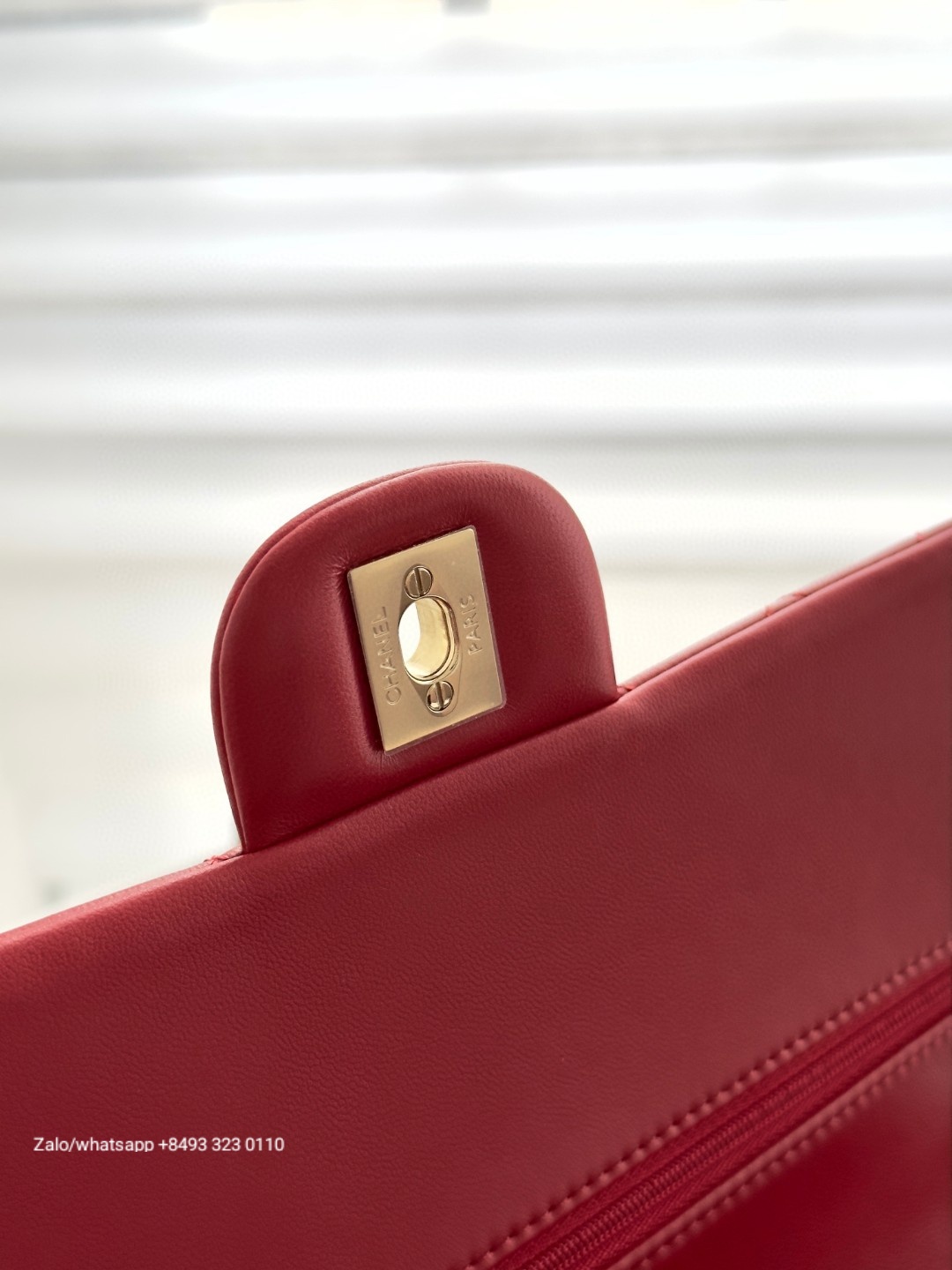 CHANEL CLASSIC 11.12 HANDBAG Lambskin & Gold-Tone Metal RED