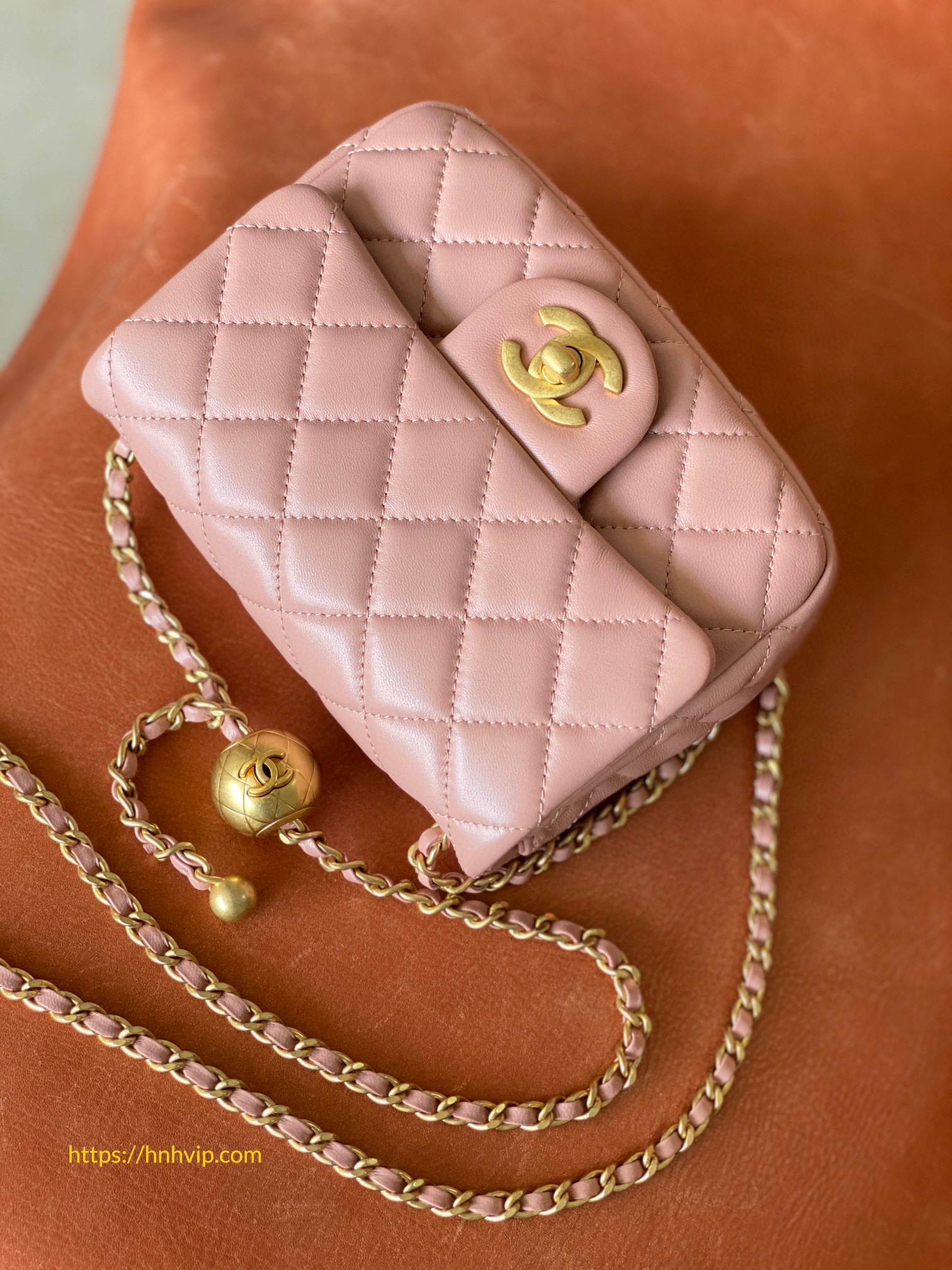 Chanel Classic Flap Runway Square Mini Pearl Crush Lambskin Leather