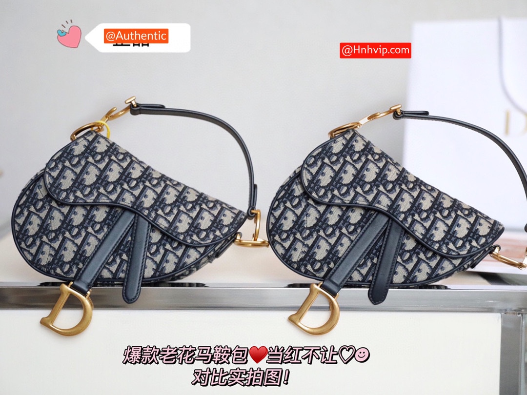 DIOR MINI SADDLE BAG Blue Dior Oblique Jacquard