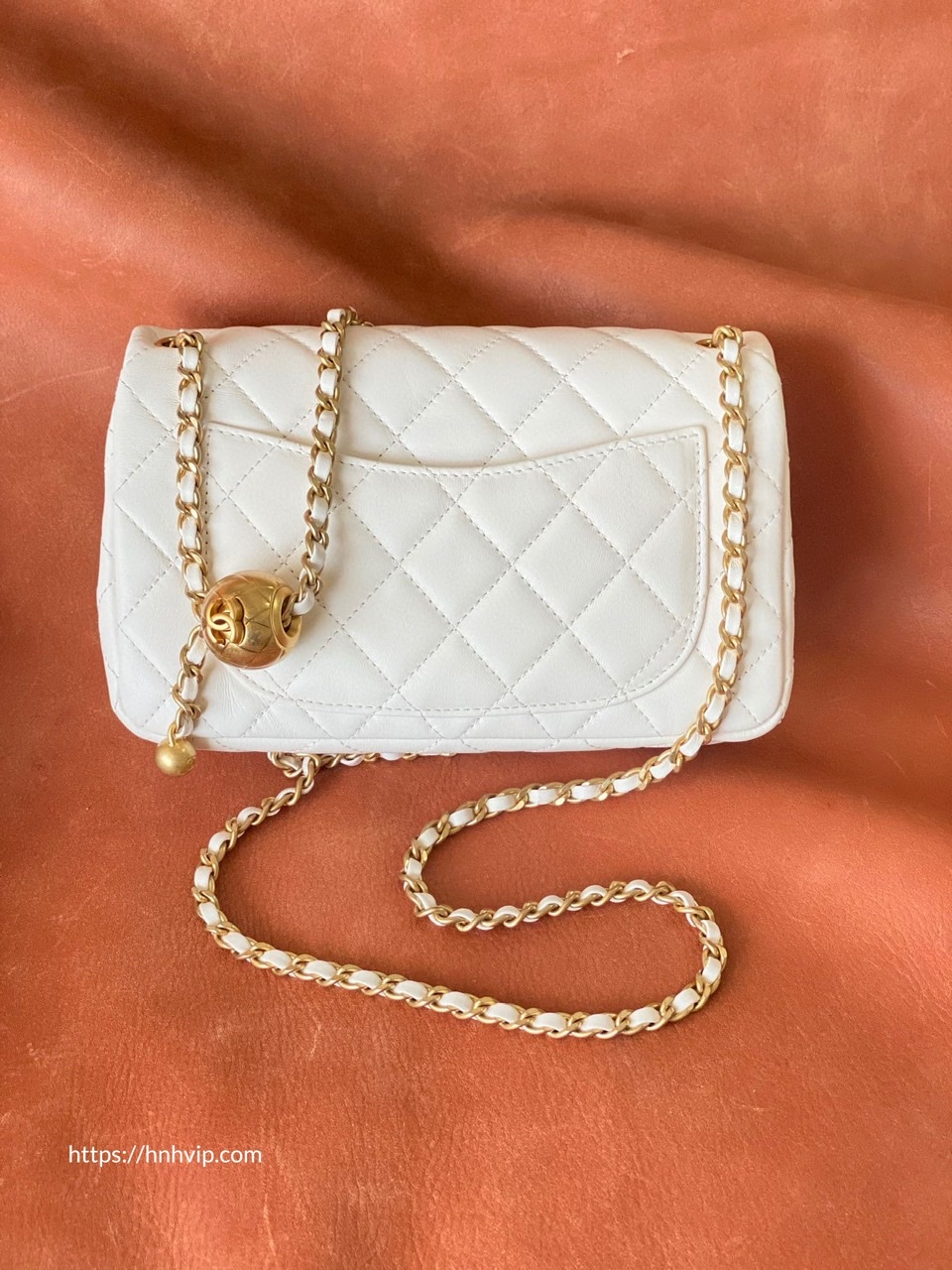 Chanel Classic Flap Runway Square small Pearl Crush Lambskin Leather