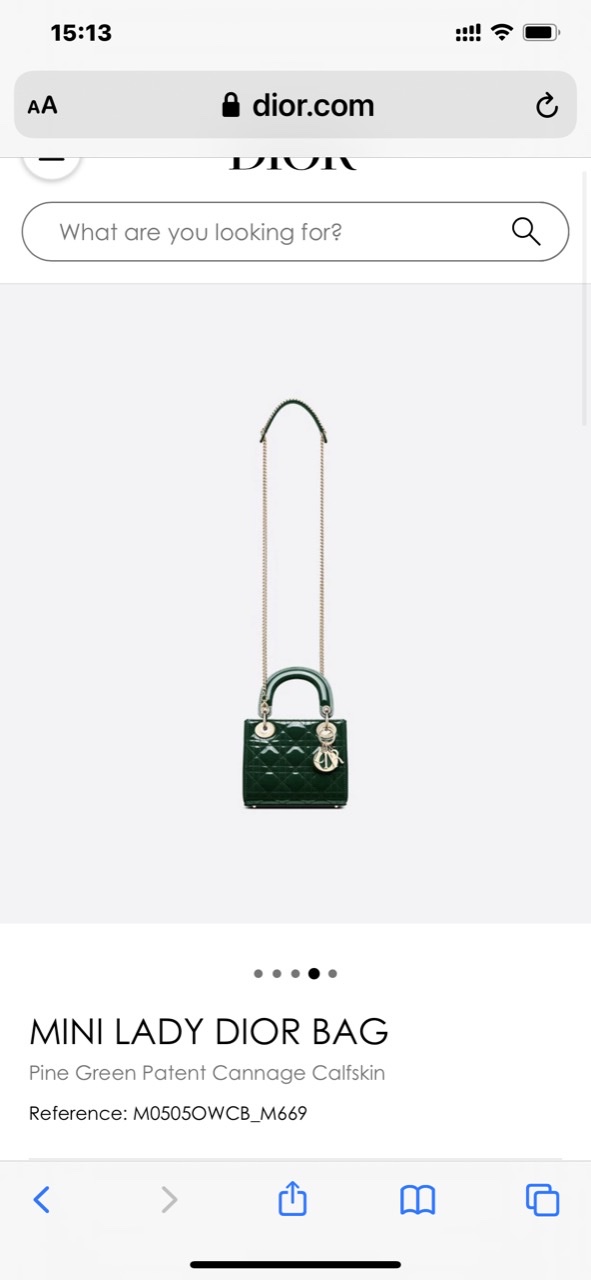 MINI LADY DIOR BAG Cloud Blue Patent Cannage Calfskin