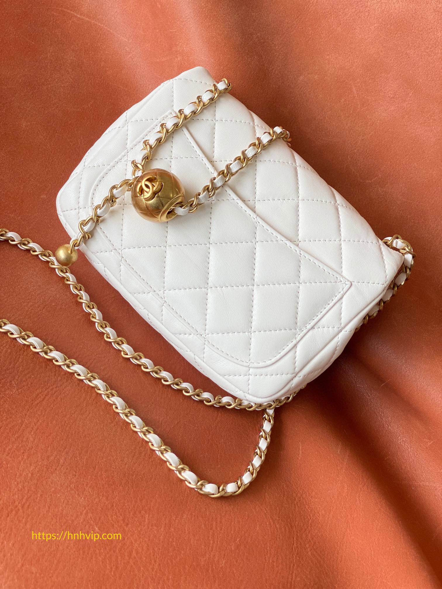 Chanel Classic Flap Runway Square Mini Pearl Crush Lambskin Leather