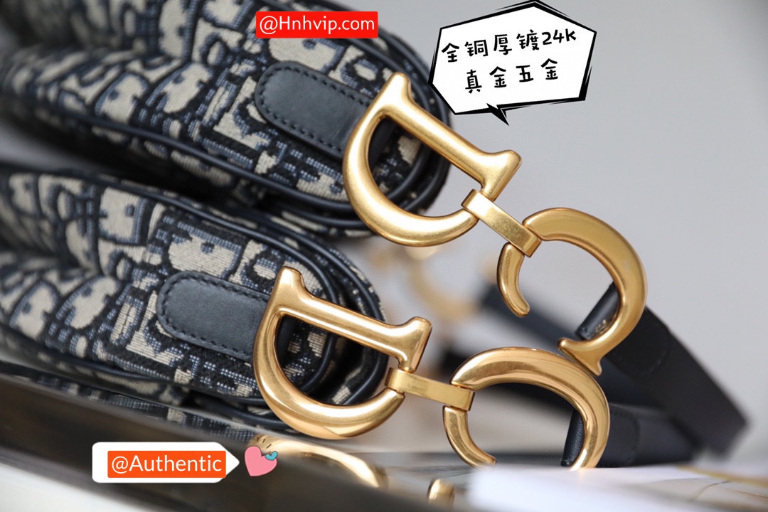 DIOR SADDLE BAG Blue Dior Oblique Jacquard