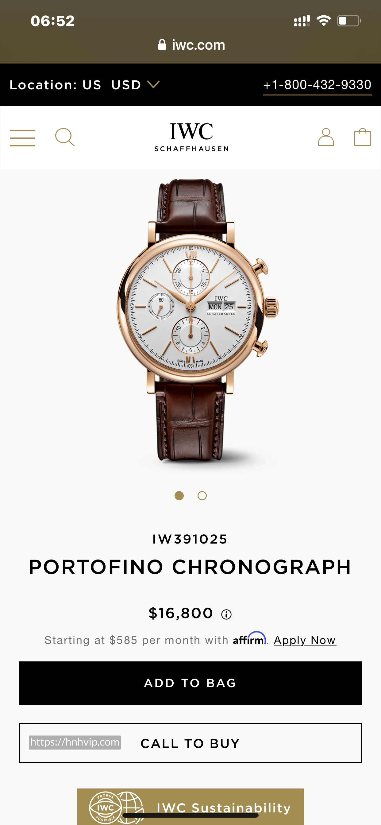 IWC IW391025 PORTOFINO CHRONOGRAPH