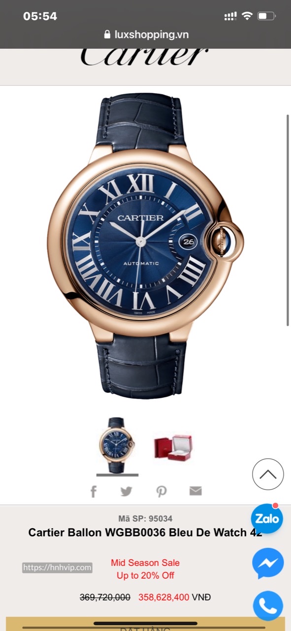 BALLON BLEU DE CARTIER WATCH WGBB0036