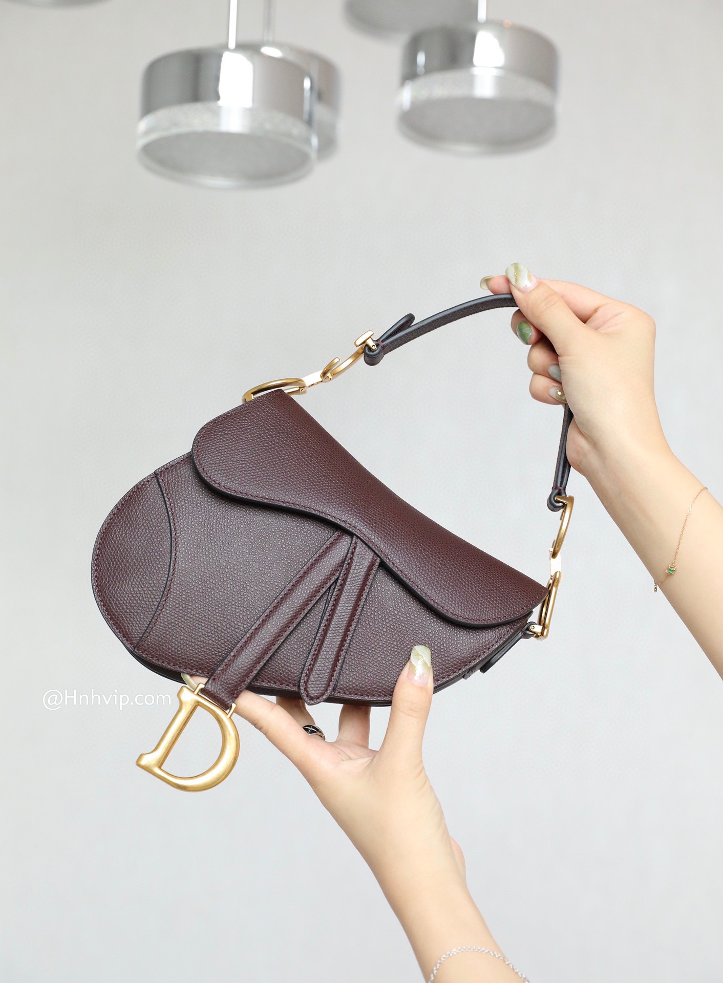 DIOR Mini SADDLE BAG Amaranth Grained Calfskin