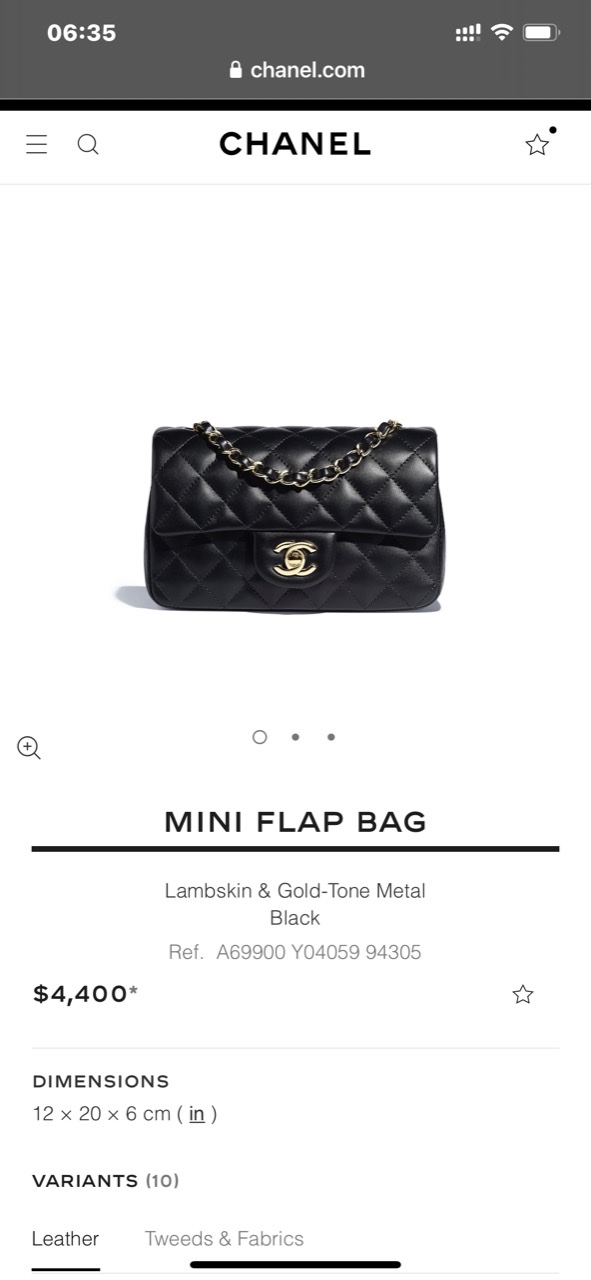 Chanel MINI FLAP BAG Lambskin & Gold-Tone Metal Black